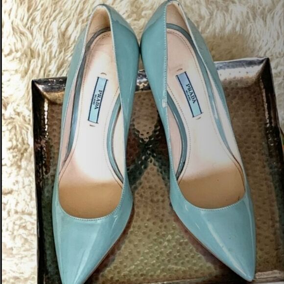 Blue Prada Patent Leather Pumps - Picture 2 of 6